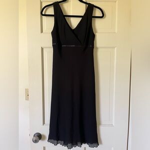 K Studio 90s Y2K Vintage Fairy Midi Dress Size 6 Black Sleeveless V Neck